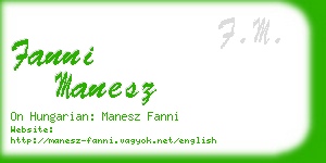 fanni manesz business card